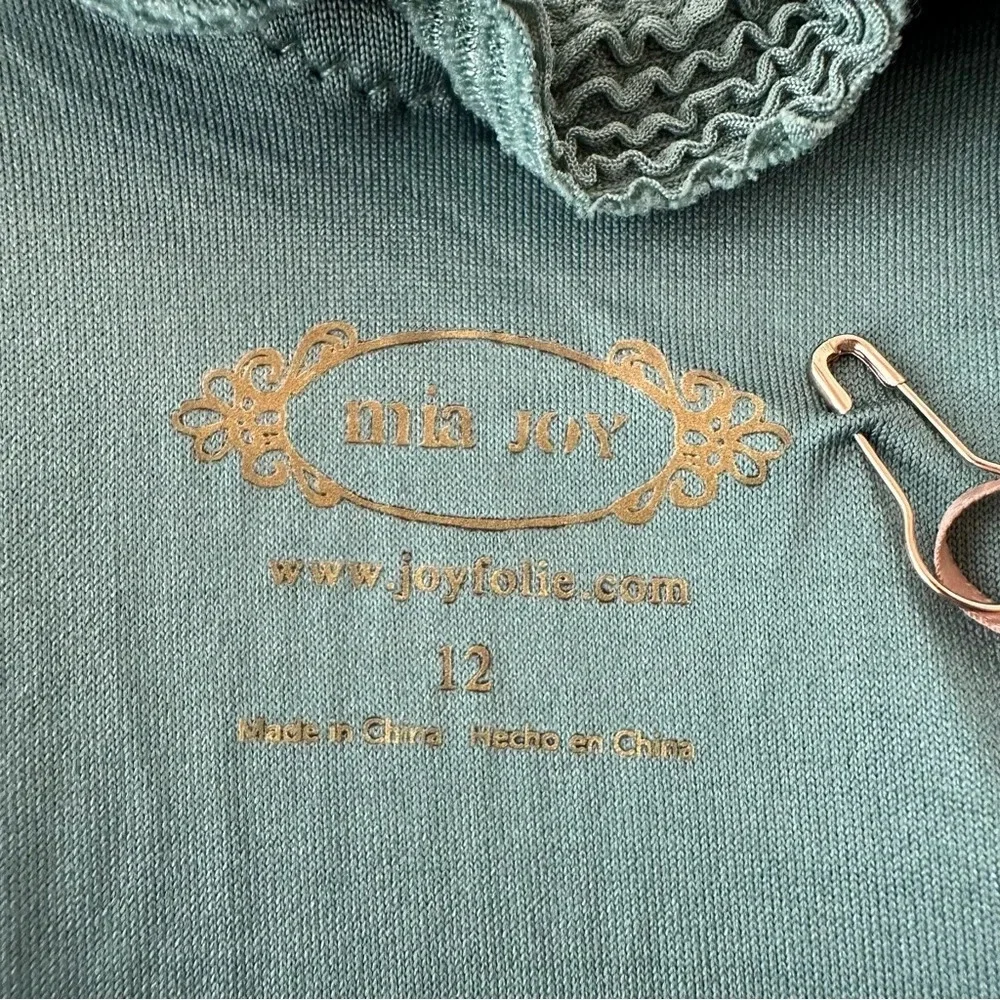 NWT Mia Joy Joyfolie Size 12 Selene Sage green ribbed ruffle‎ One Piece Swimsuit
